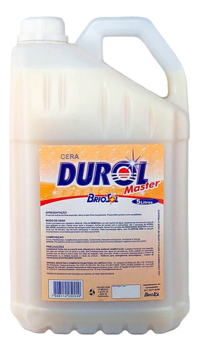 Cera Liquida Durol 5l Resina Acrilica Briosol Master Brilho