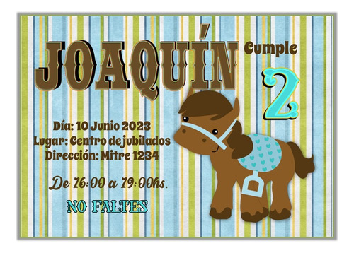 Mini Kit Imprimible Caballos Mod.25 Caballito Cumple Celeste