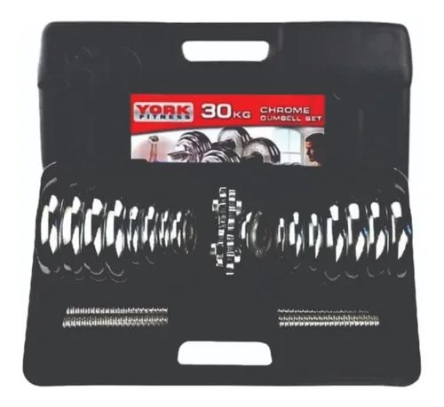 Set De Mancuernas 30 Kg Pesos Variables Con Maleta Port til
