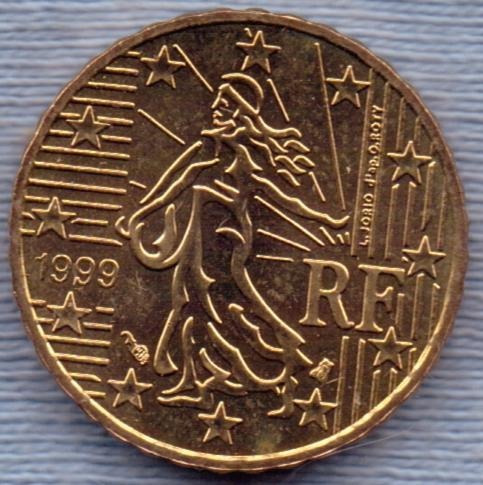 Imagen 1 de 2 de Francia 10 Cent Euro 1999 * Libertad *