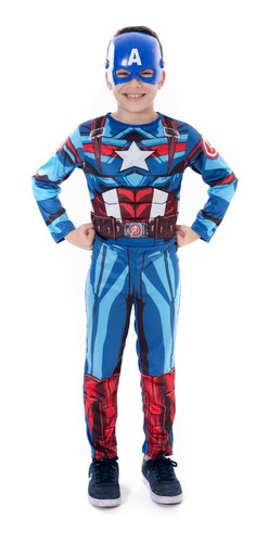 Fantasias Capitão America Com Enchimento, Com  Mascara