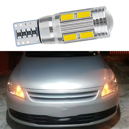 2 Faros Led T10 Lupa Canbus Pellizco Sin Señal Error 250lm
