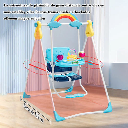 Mecedoras Y Columpios Bebés Músicajuguetes Plegable Silla Azul Otro