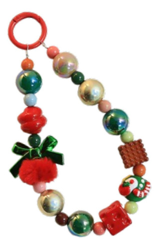 Llavero Con Cuentas Navideñas, Bonito Adorno Arco Verde