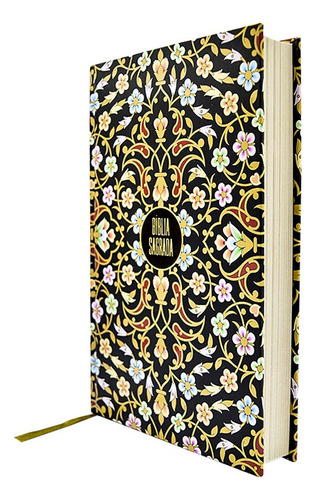 Livro Bíblia Sagrada Nvi 1ª Edição Capa Dura Flores Douradas 2020 Português Editora Thomas Nelson Brasil