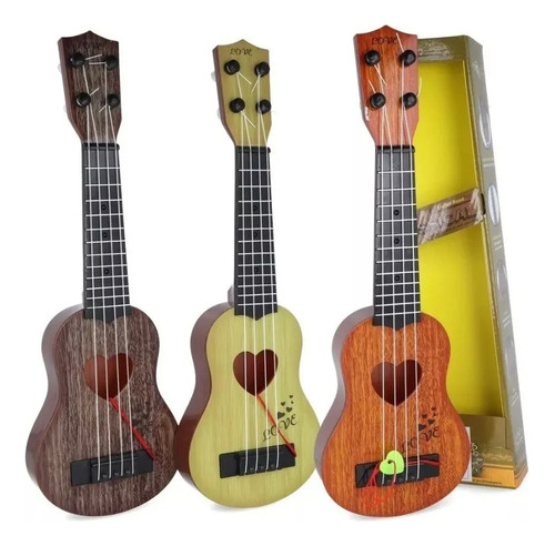 Guitarra Clásica Infantil Símil Madera Con Pua 38cm