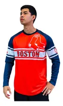 Comprar Polo Manga Larga Mlb Sudadera Red Sox Fanático Béisbol