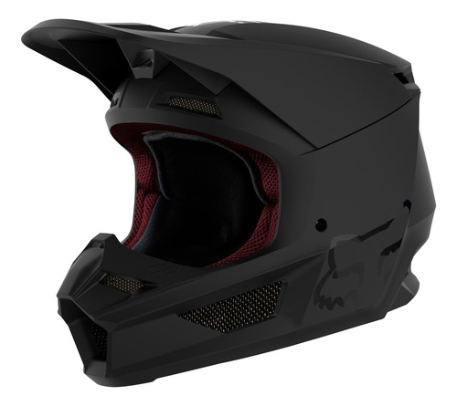 Imagen 2 de 5 de Casco Motocross Fox Niño -yth V1 Matte Black