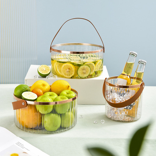 Cesta De Almacenamiento Portátil Transparente Para Refrigeri