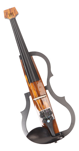 Violín Eléctrico Silencioso 4/4 De Color Oscuro Con Vetas De