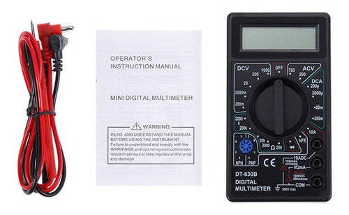 Multimetro Tester Digital Continuidad Con Pito, Ac Dc Diodos