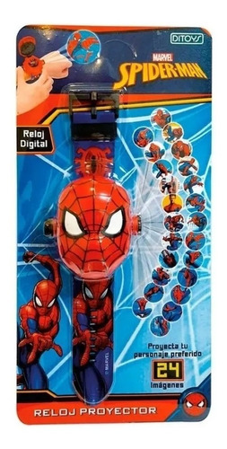 Reloj Digital Spiderman Proyector Ditoys - Sharif Express Color De La Malla Azul Color Del Bisel Unico Color Del Fondo Personaje