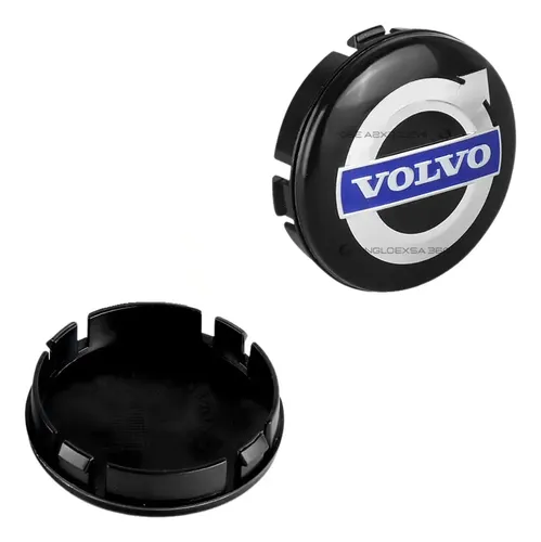 DAWAA 4 Piezas 64mm Tapas de buje para Volvo, Tapacubos centrales de ruedade Coche,Impermeable Prueba Polvo,Centro Tapacubos