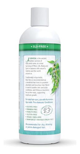 Shampoo Ayurvédico Auromere, Aloe Vera Neem Vegan, Não Usar