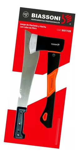 Set Machete Pescador Y Hacha Camping M/fibra