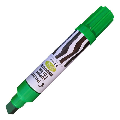 Marcador Plumon Jumbo Pilot Tinta Verde Cincel Permanente