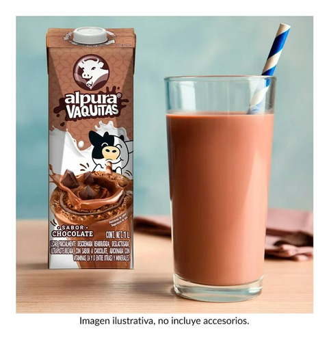 Leche Alpura Vaquitas Sabor Chocolate 1 L. 12 Pzs.