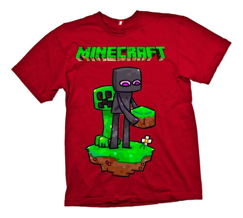 Polera Minecraft Creeper Enderman Niños Cod 0004