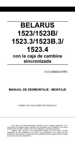 Manual Tractor Belarús 1523