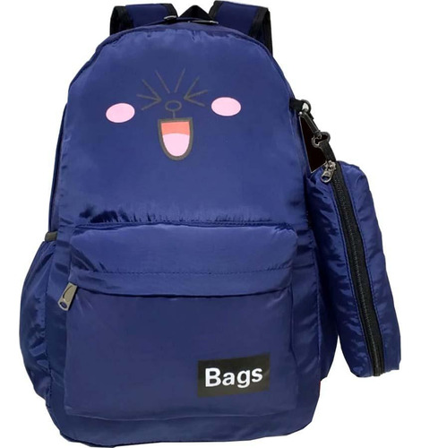 Mochila Escolar Carinha Pikachu Com Estojo Juvenil 831