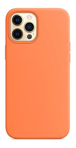 Protector Para iPhone 12 Pro Max Silicona Naranja