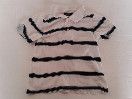 Remera De Pique Blanca Con Azul Talle 4