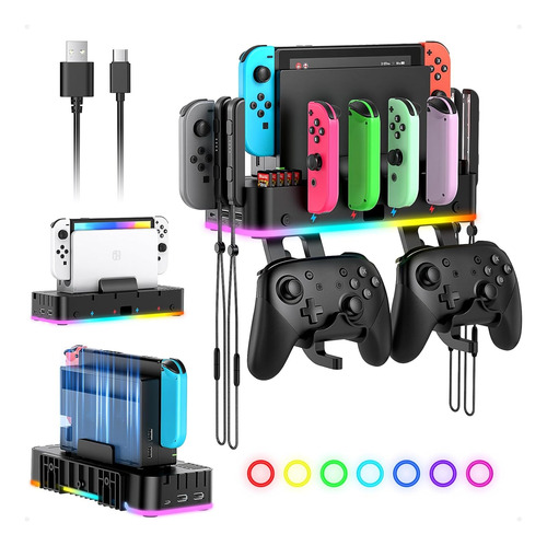 Soporte De Pared Rgb Switch Para Nintendo Switch/oled Y Joyc