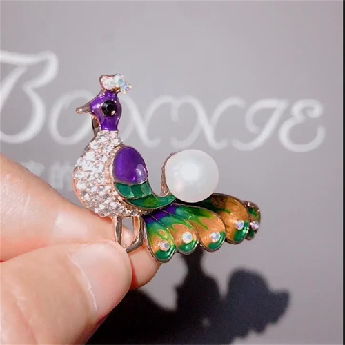 Xc Broche Diseño Vintage, Diseño De Pavo Real