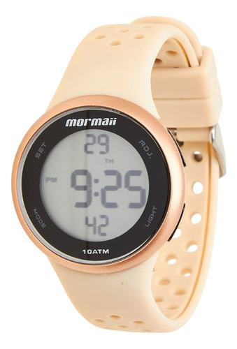 Relógio Digital Feminino Digi Mo8801a/8x 10 Atm Rosé Mormaii Correia Bege Fundo Rose gold