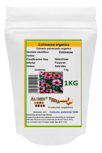 Echinacea 1kg + Sello De Oro 1kg En Polvo  Orgánica