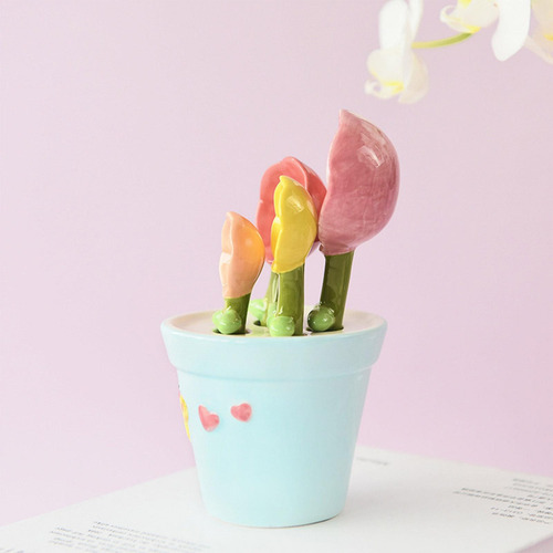 // Juego De Cucharas Medidoras De Flores Tazas Y Cucharas
