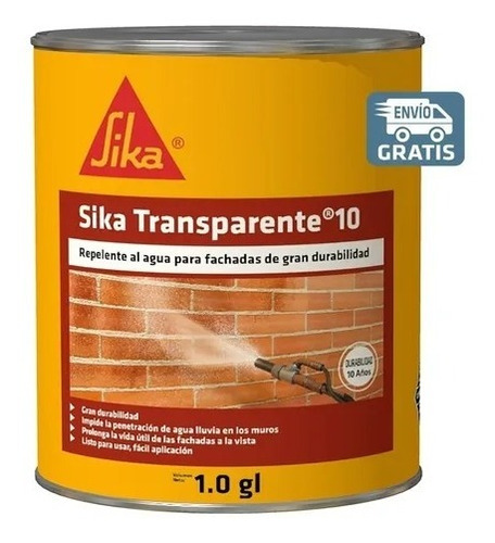 Sika Transparente 10 Repelente Agua Incoloro Fachadas 1gl