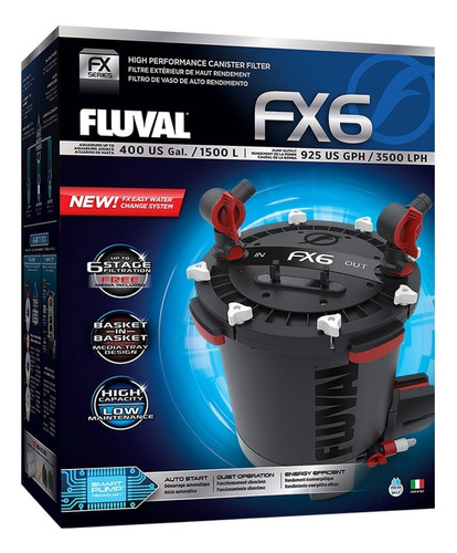 Filtro Externo De Vaso Fluval Fx6 1500lts Para Acuarios 110v