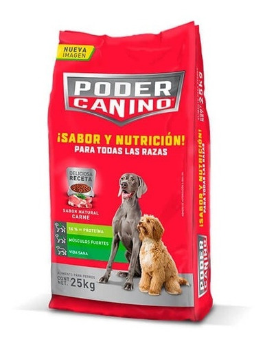 Imagen 1 de 2 de Poder Canino Perro Adulto Sabor Carne De 25kg
