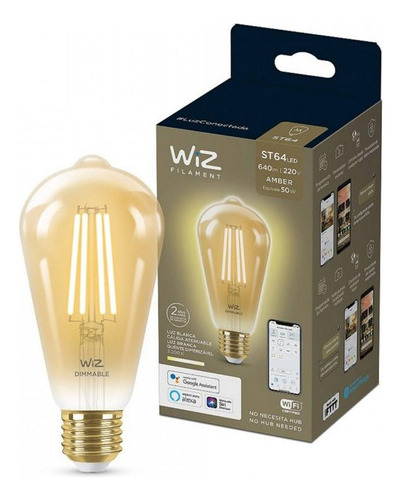 Lámpara Led Wiz Wifi Filamento Edison 6.9w E27 Oferta