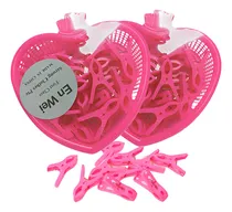 Comprar Pack2 Cesto Practico Con Ganchos Rosado Y+papel De Regalo