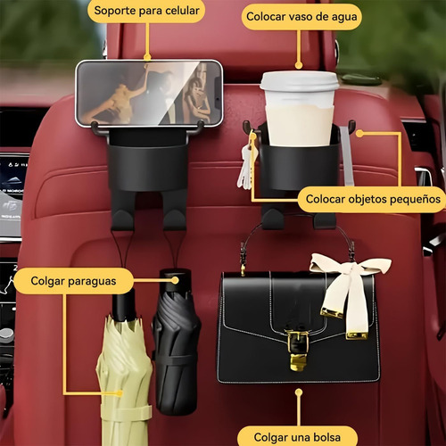 Para 2 En 1 Porta Vasos Automovil,gancho Para Asiento De