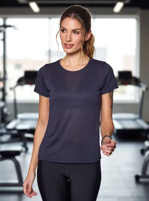 Camiseta Delrio Feminina V650122.1 Preto Liso/preto P Liso