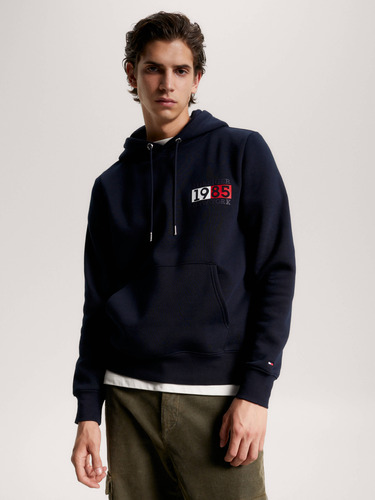 Sudadera Azul New York Con Logo Tommy Hilfiger De Hombre