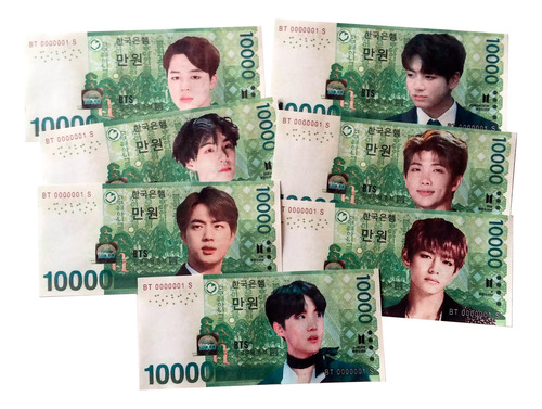 Colección 7 Billetes De Bts Bantang Sonyeondan K-pop