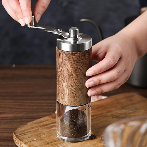 Molinillo Manual Muelas Regulables Café Barista 30g Madera