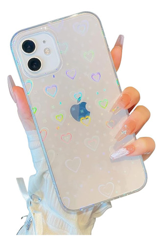 Funda Para iPhone 7/8 Resistente Glitter Diseno De Corazon