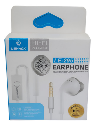 Fone Ouvido Le 295 C/ Microfone Branco Branco