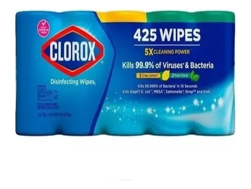 Clorox Toallas Desinfectantes 5 Botes Con 85 Toallitas C/u