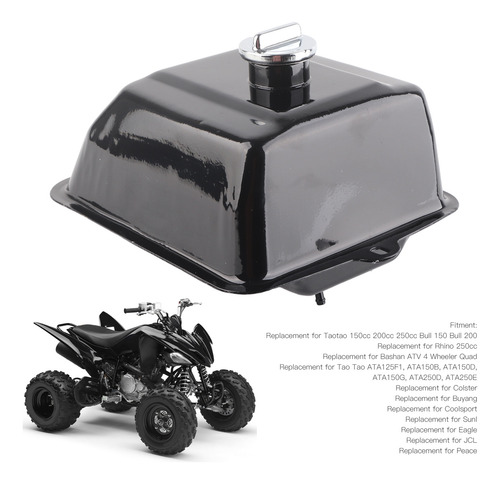 Tanque De Combustible De Hierro Con Tapa Cromada Para Atv De
