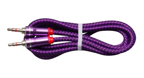 Cable Auxiliar Plug 3,5mm De Alta Fidelidad Long 3mts Morado