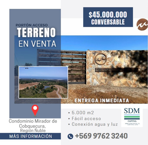Venta Terreno - Sitio 5000mts Cobquecura Ñuble
