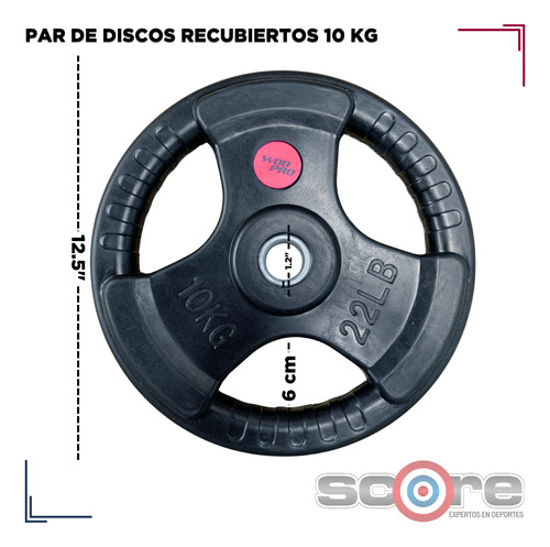 Pack Barras Manerales Discos Estándar 1 Pulgada Gym Wod Pro
