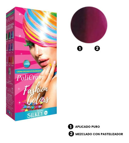 Tinta Policrom Fashion Colors Fucsia Semi-permanente 90ml Tono 7 rubio