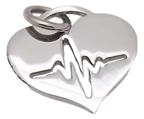 Collar Corazón Latido Electrocardiograma Acero Joyas Món 